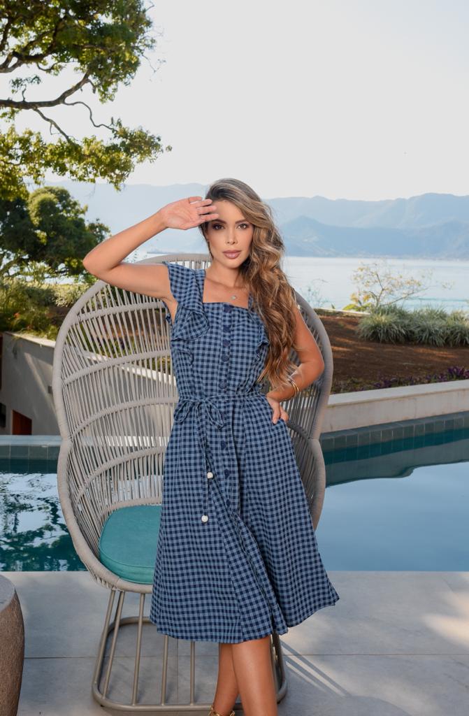 blue and white gingham pinafore dress Luxurious Brazilian Fashion. The perfect feminine style for all your –  Demure by Laura