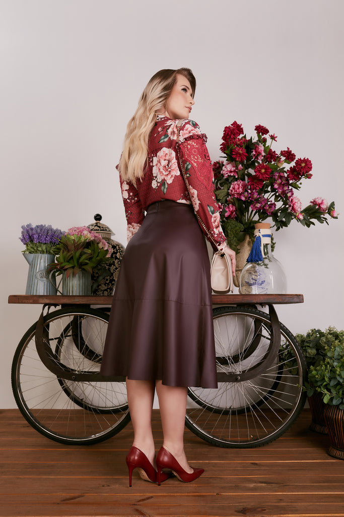 Sofia Faux-Leather Skirt